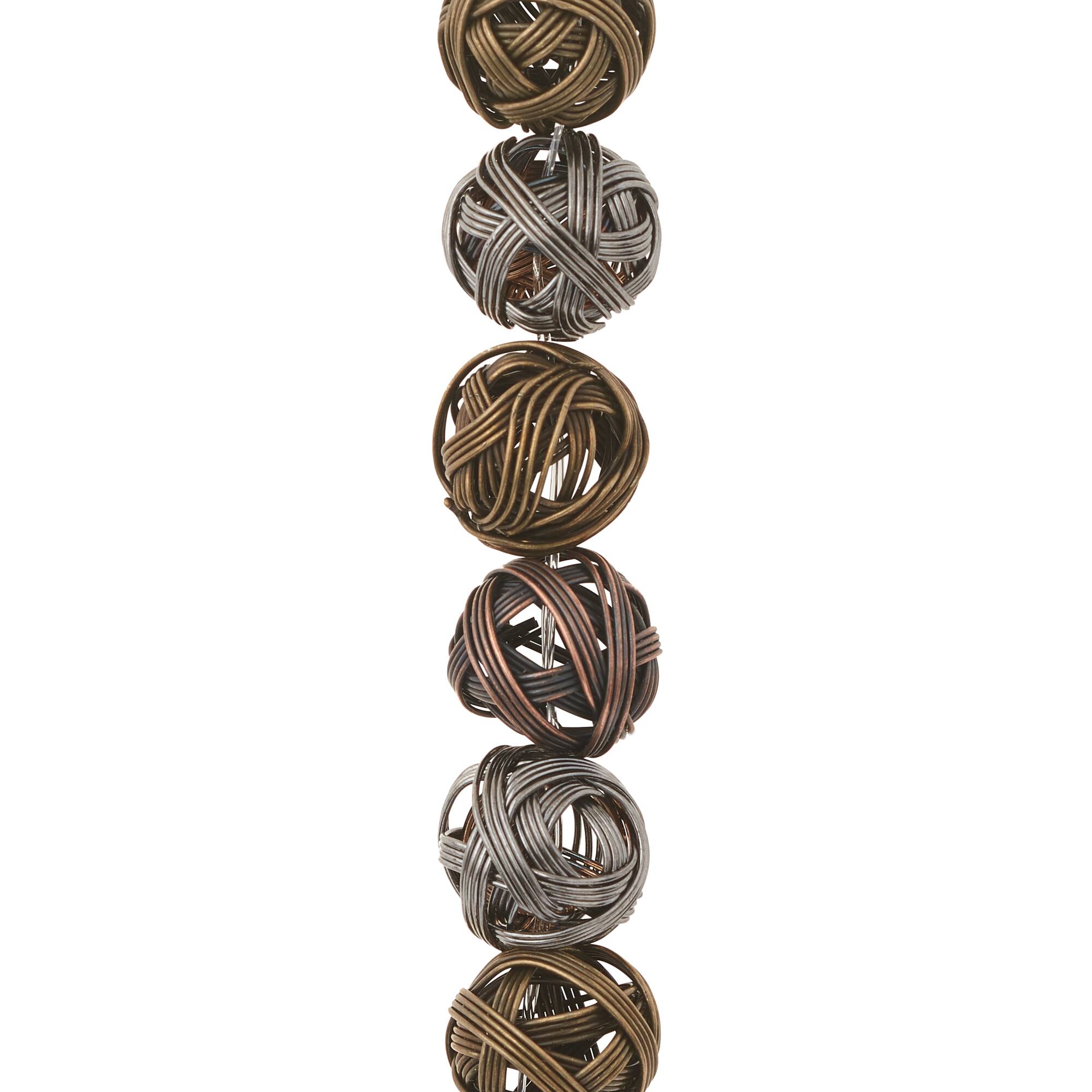 Multicolor Wire Ball Metal Beads, 15mm by Bead Landing™
